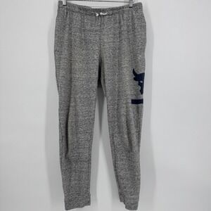 Under Armour Project Rock Mens Large Gray Fleece Sweatpants Joggers